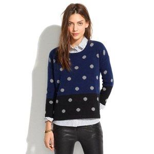 Madewell color-block dotted crewneck sweater